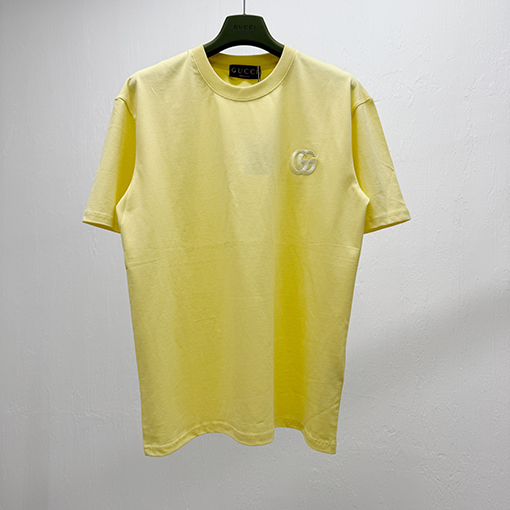 グッチダブルG刺繍ロゴ入り 半袖Tシャツ