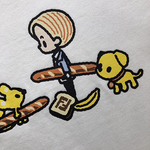 フェンディSilvia and the Baguette プリントTシャツ