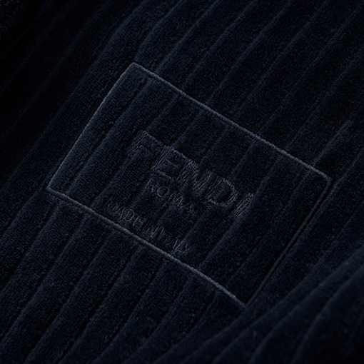 フェンディ刺繍入りブルースエード風ジップアップジャケット