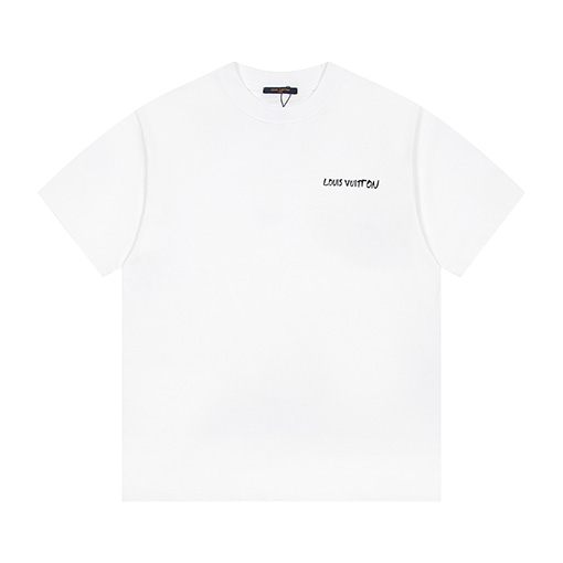 ルイヴィトン新作 ロゴプリントクルーネックTシャツ