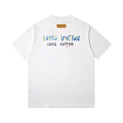 ルイヴィトンコピー新作 カラフルペイントグラフィック 半袖Tシャツ