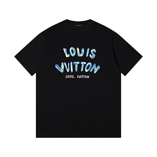 ルイヴィトンコピー新作 カラフルペイントグラフィック 半袖Tシャツ