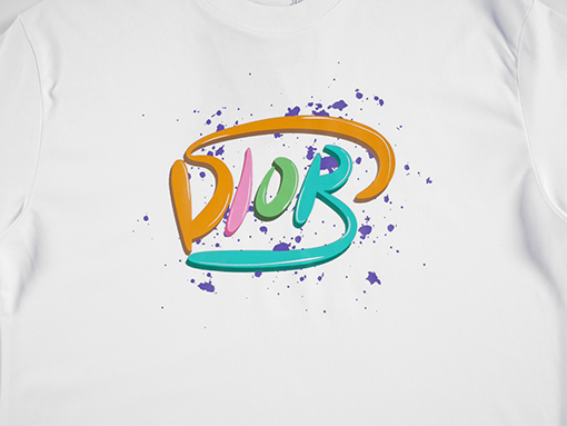 ディオールビッグロゴ スプレープリント 半袖Tシャツ