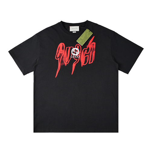 グッチ クラシック ブレードロゴ デザイン 半袖Tシャツ
