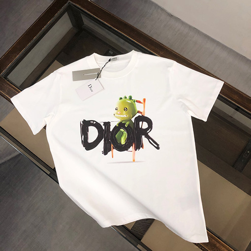 ディオールスーパーコピー ポップロゴプリント クルーネック半袖Tシャツ