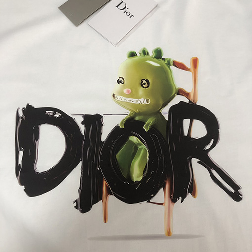ディオールスーパーコピー ポップロゴプリント クルーネック半袖Tシャツ