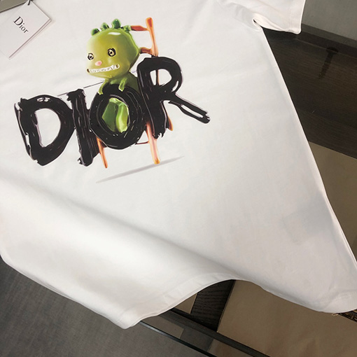 ディオールスーパーコピー ポップロゴプリント クルーネック半袖Tシャツ