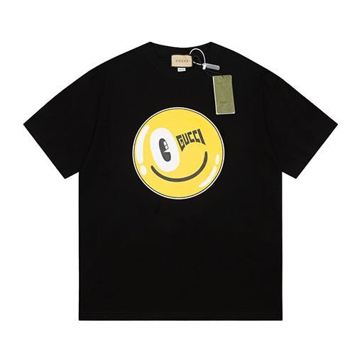 グッチコピーGet lt カプセルコレクション アーティストコラボ 笑顔プリント 半袖Tシャツ