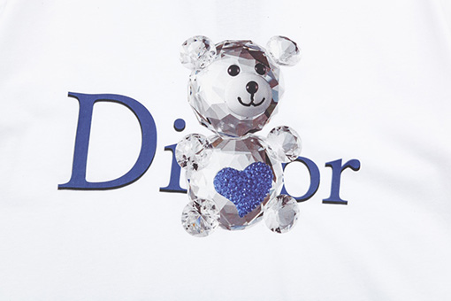 ディオールコピーCDロゴ 可愛らしいクマプリント 半袖Tシャツ