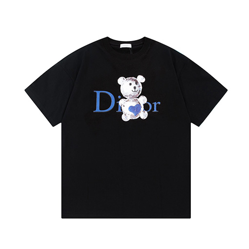 ディオールコピーCDロゴ 可愛らしいクマプリント 半袖Tシャツ