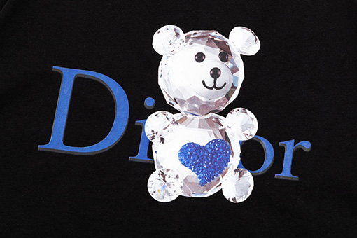 ディオールコピーCDロゴ 可愛らしいクマプリント 半袖Tシャツ