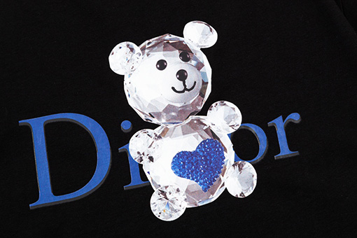 ディオールコピーCDロゴ 可愛らしいクマプリント 半袖Tシャツ