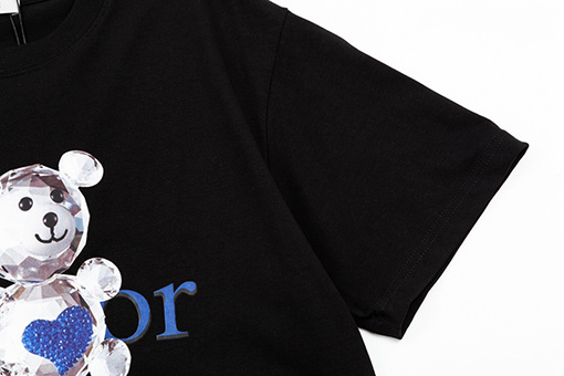 ディオールコピーCDロゴ 可愛らしいクマプリント 半袖Tシャツ
