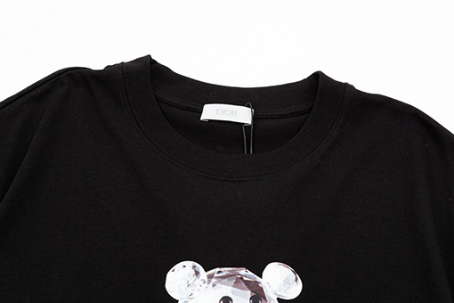 ディオールコピーCDロゴ 可愛らしいクマプリント 半袖Tシャツ