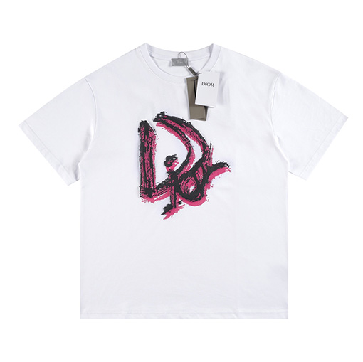 ディオール 手描きグラフィティ 大ロゴ 抽象ロゴプリント 半袖Tシャツ