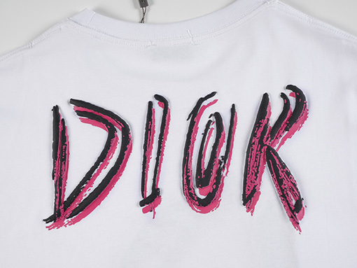 ディオール 手描きグラフィティ 大ロゴ 抽象ロゴプリント 半袖Tシャツ