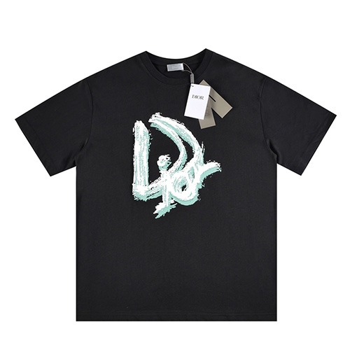 ディオール 手描きグラフィティ 大ロゴ 抽象ロゴプリント 半袖Tシャツ