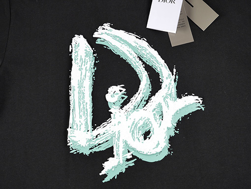 ディオール 手描きグラフィティ 大ロゴ 抽象ロゴプリント 半袖Tシャツ