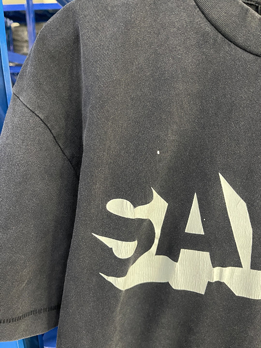 セント マイケルSaintロゴプリント ヴィンテージ風 洗い 半袖Tシャツ
