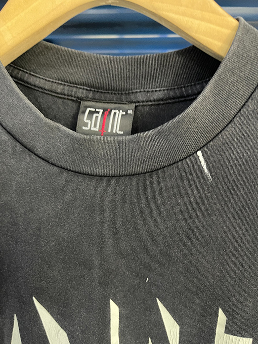 セント マイケルSaintロゴプリント ヴィンテージ風 洗い 半袖Tシャツ