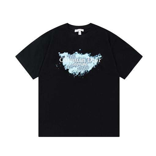 ディオールCDロゴ スプレーペイント風 グラフィックプリントTシャツ
