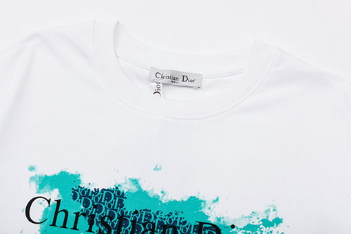ディオールCDロゴ スプレーペイント風 グラフィックプリントTシャツ