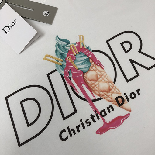 ディオール 新作 ユニークロゴプリント クルーネック 半袖Tシャツ