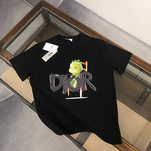 ディオール 新作 ユニークロゴプリント クルーネック 半袖Tシャツ