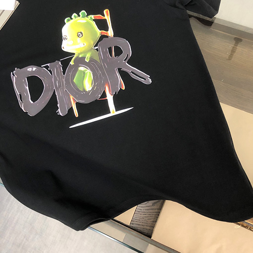 ディオール 新作 ユニークロゴプリント クルーネック 半袖Tシャツ
