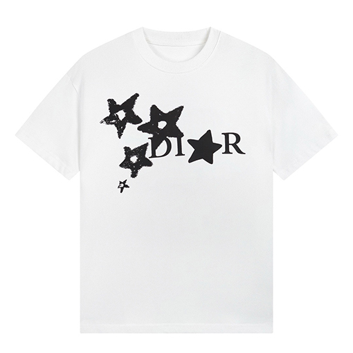 ディオール星柄デザイン プリント 半袖Tシャツ