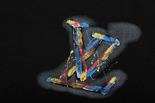ルイヴィトンコピー手描き風 グラフィティ ロゴ プリント 半袖Tシャツ