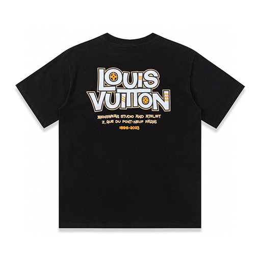 ルイヴィトンLV公式ランウェイモデル 巨匠デザイン プリント クルーネック 半袖Tシャツ