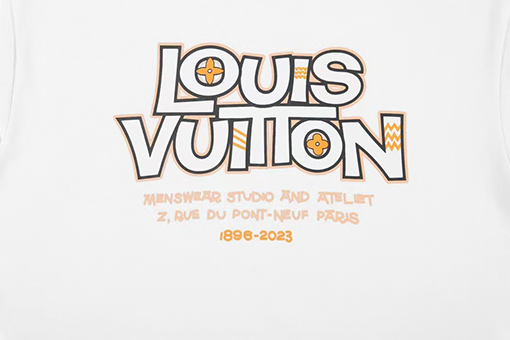 ルイヴィトンLV公式ランウェイモデル 巨匠デザイン プリント クルーネック 半袖Tシャツ