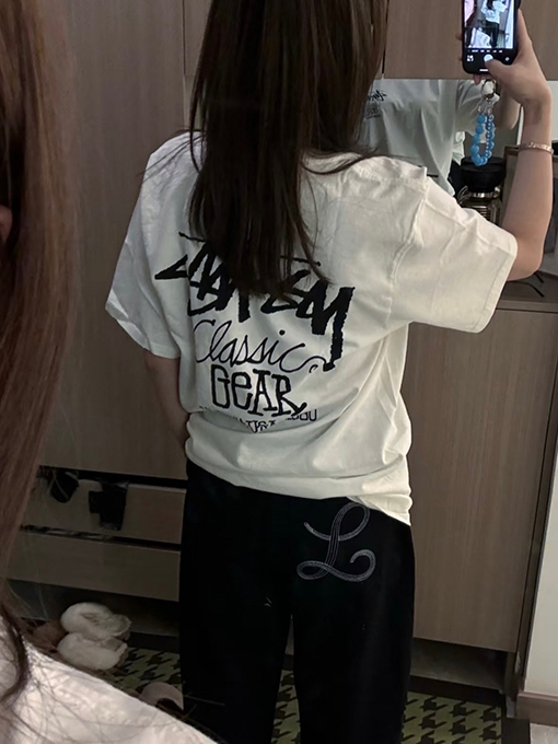 ステューシー SS25 DICE TEE PIGMENT DYED サイコロ アルファベット柄 プリント半袖Tシャツ
