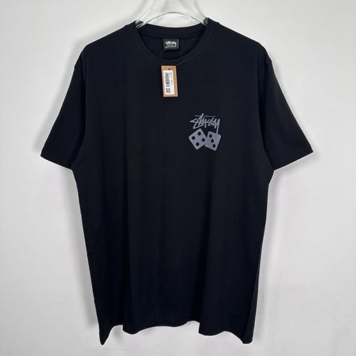 ステューシー SS25 DICE TEE PIGMENT DYED サイコロ アルファベット柄 プリント半袖Tシャツ