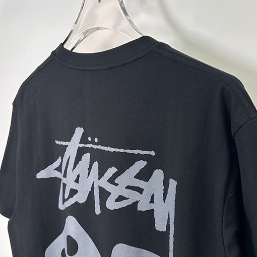 ステューシー SS25 DICE TEE PIGMENT DYED サイコロ アルファベット柄 プリント半袖Tシャツ