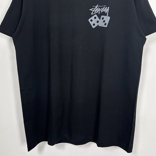 ステューシー SS25 DICE TEE PIGMENT DYED サイコロ アルファベット柄 プリント半袖Tシャツ