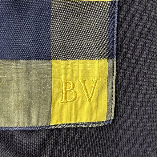 ボッテガヴェネタスーパーコピーチェック柄刺繍ロゴ ポケット付き ゆったり半袖Tシャツ