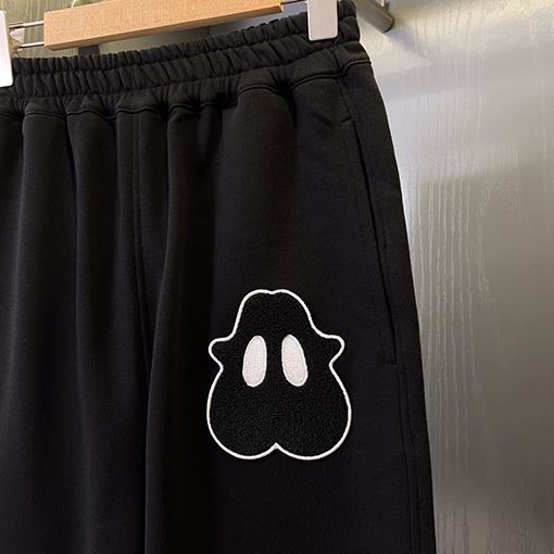 バーバリー モンスター刺繍デザイン コットンショートパンツ