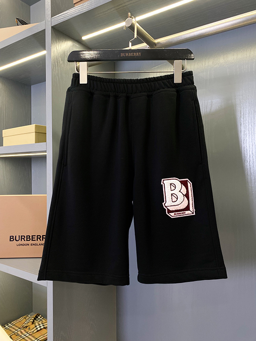 バーバリースーパーコピー アルファベット刺繍デザイン コットンフリース ワイドショートパンツ