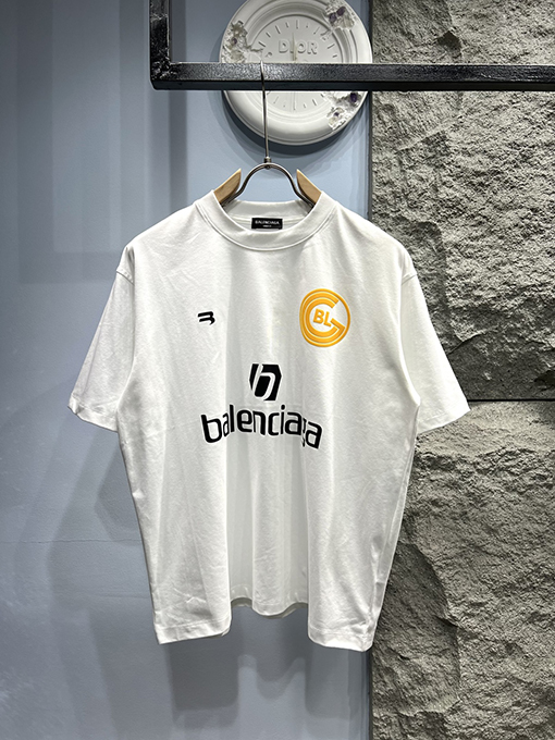 バレンシアガ バイカラーロゴデザイン クルーネック半袖Tシャツ
