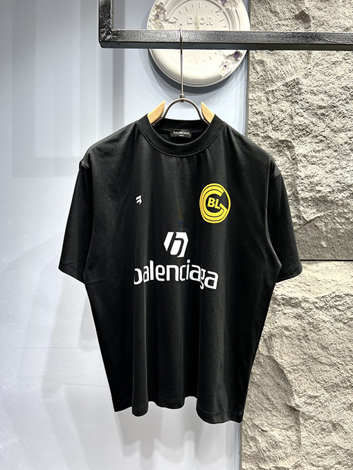 バレンシアガ バイカラーロゴデザイン クルーネック半袖Tシャツ