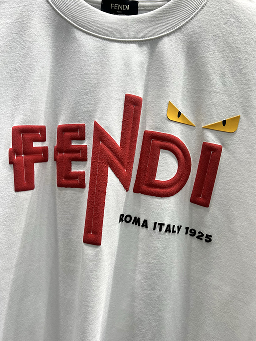 フェンディ バイカラーアルファベットロゴ クルーネック 半袖Tシャツ