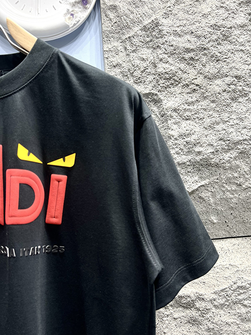 フェンディ バイカラーアルファベットロゴ クルーネック 半袖Tシャツ
