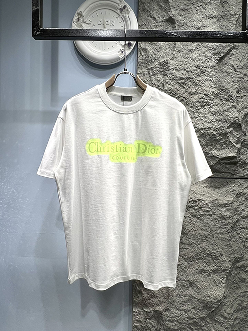 ディオール 新作 蛍光ロゴプリント 半袖Tシャツ