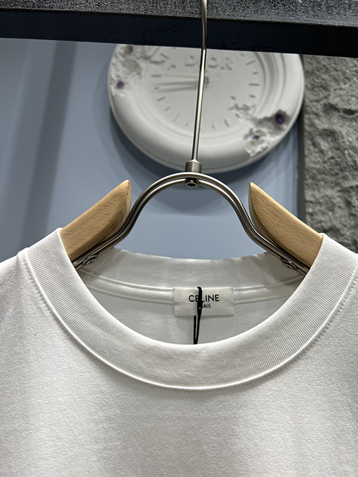 セリーヌ 新作 ワッペン刺繍ロゴ 半袖Tシャツ