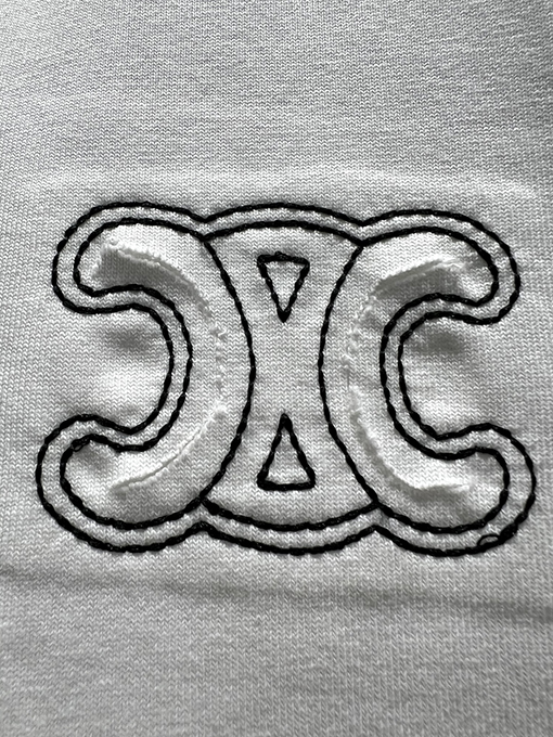セリーヌ 新作 ワッペン刺繍ロゴ 半袖Tシャツ