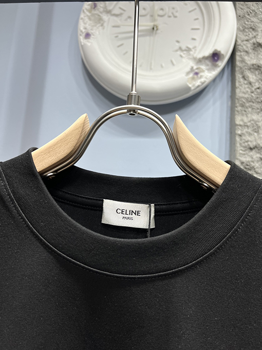 セリーヌ 新作 ワッペン刺繍ロゴ 半袖Tシャツ