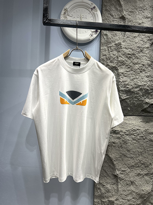 フェンディ 新作 小さなモンスター刺繍ロゴ 半袖Tシャツ