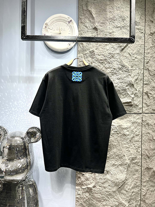 ロエベ 発泡プリント 配色グラフィティ風ロゴ 半袖Tシャツ